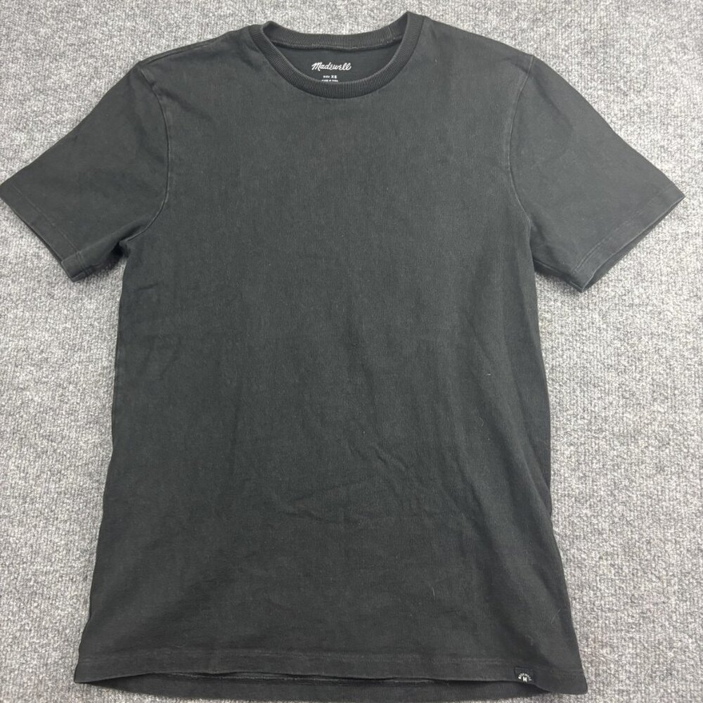 Madewell Shirt Womens XS Black 100% Cotton Crewneck Basic Solid Casual Tee